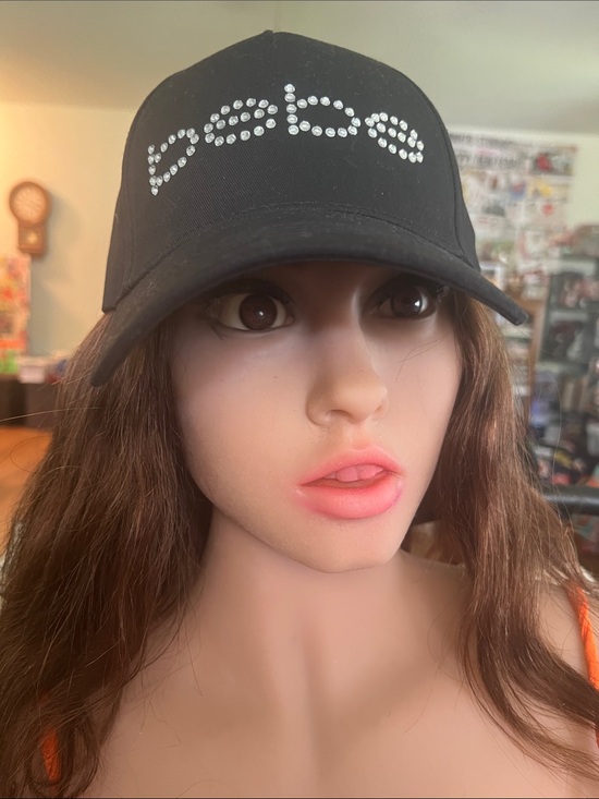 bebe Accessories - #2959**bebe Black Rhinestone Logo Cap